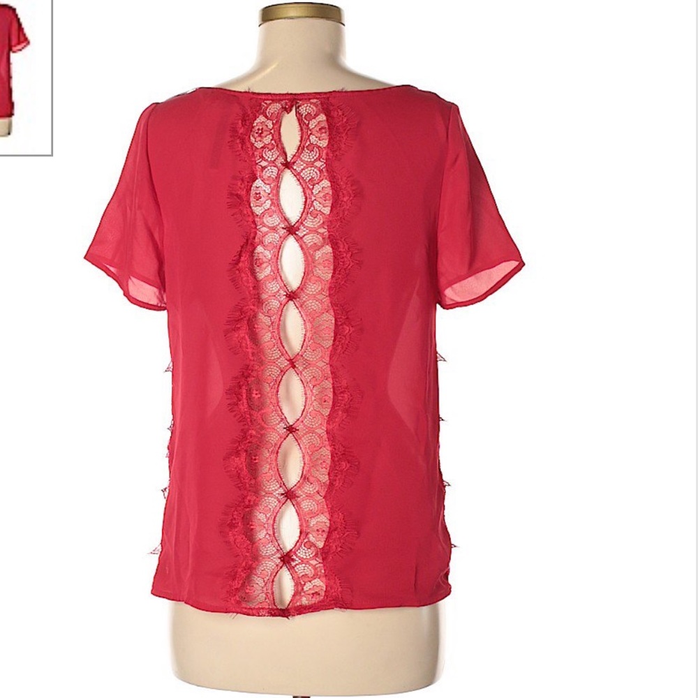 Lauren Conrad Red Blouse